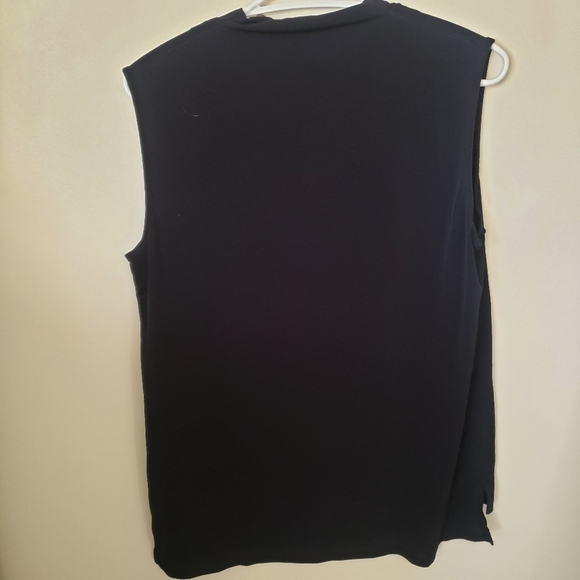 Office Business Casual Work Blouse Tahari Navy Large - Picture 9 of 9